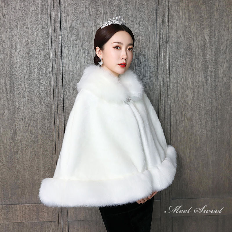 楽天市場】肩掛け ショール ファーポンチョ ストール 防寒 花嫁 ファー