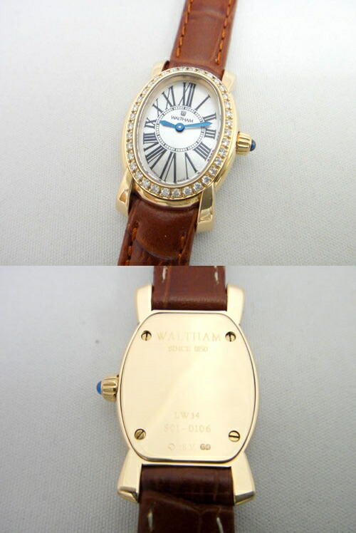 楽天市場】WALTHAM レディーウォルサム K18/革 ベゼルD LW34