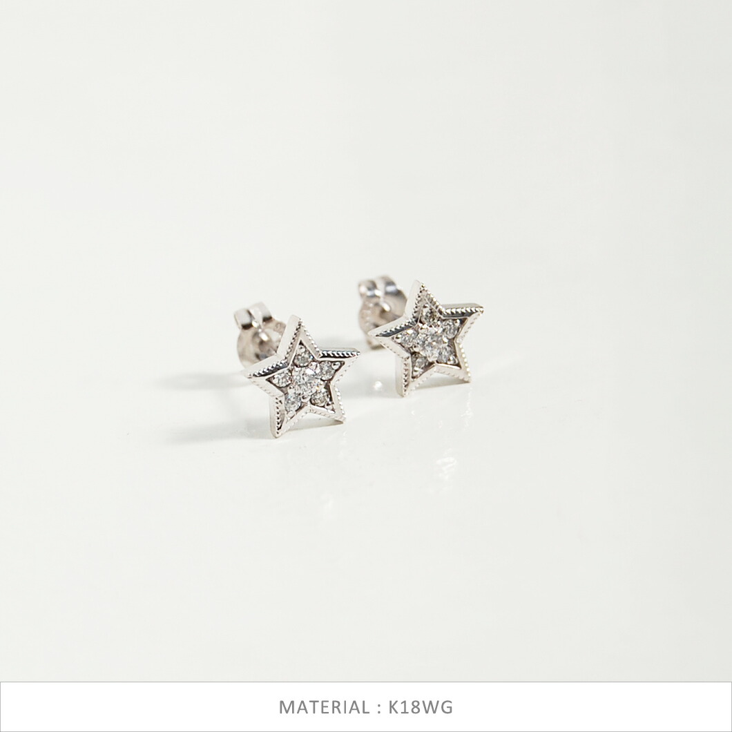 楽天市場】【Star Pierce】 K10/K18/Pt900 星 モチーフ パヴェ