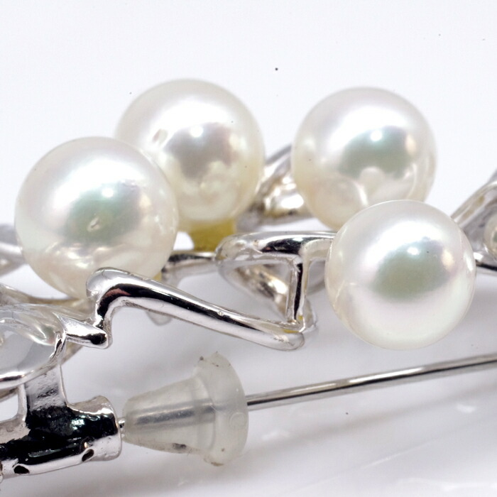 楽天市場】パール ブローチ アコヤ 真珠 7mm 7.5mm 8mm