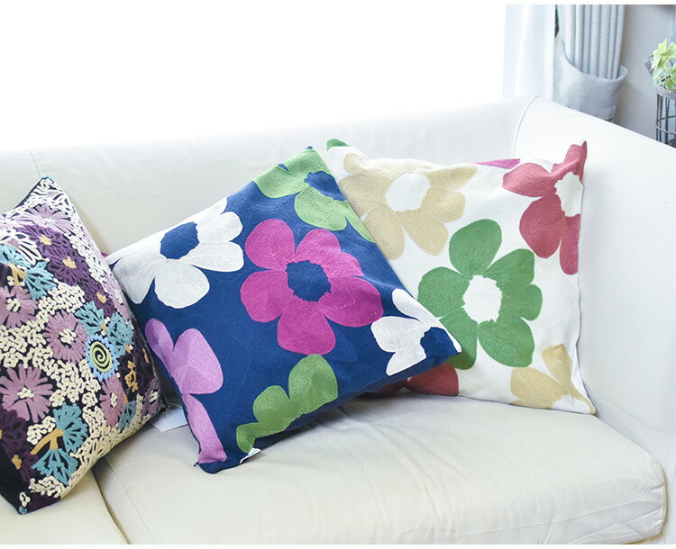 楽天市場】クッションカバー シビラ 45×45cm Sybilla 刺繍 北欧 花柄