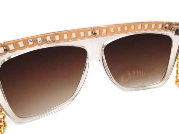 楽天市場】CHAIN SUNGLASS（チェーンサングラス）CLEAR × BROWN HALF