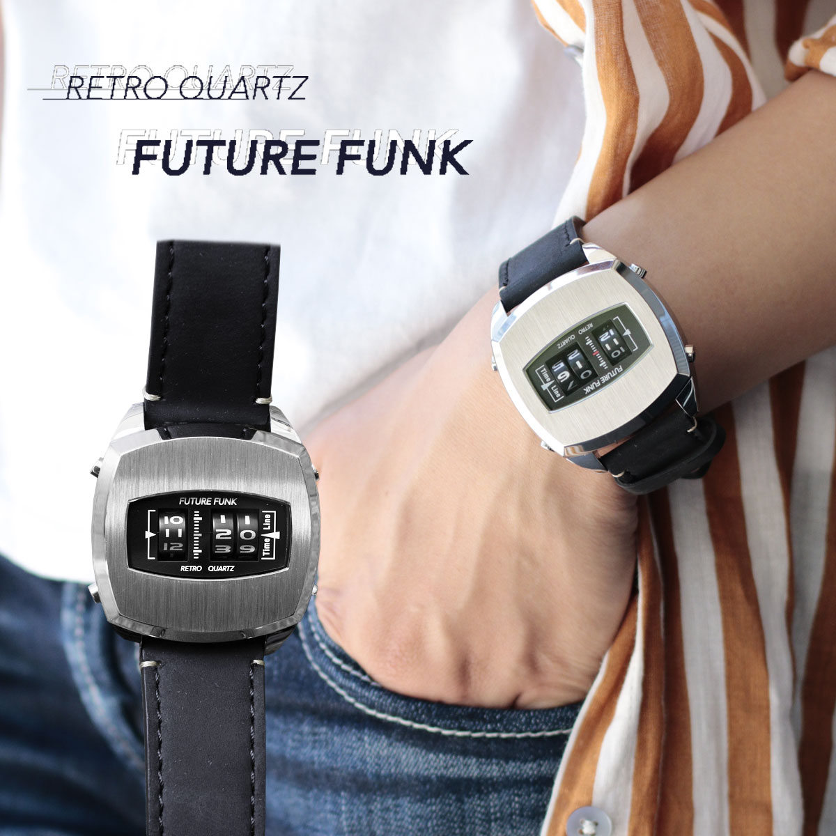 楽天市場】FUTURE FUNK フューチャーファンク FF101-SV-LBK クオーツ