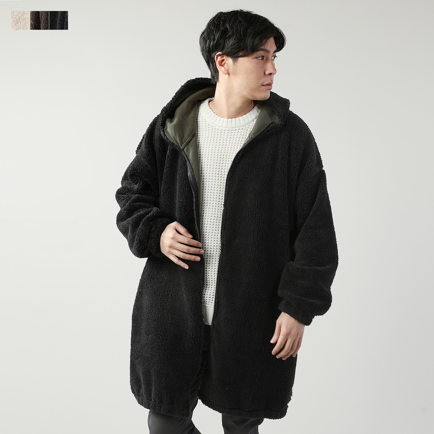 楽天市場】ボア コート メンズ 秋 冬 秋服 冬服 ボア BIG ZIP コート