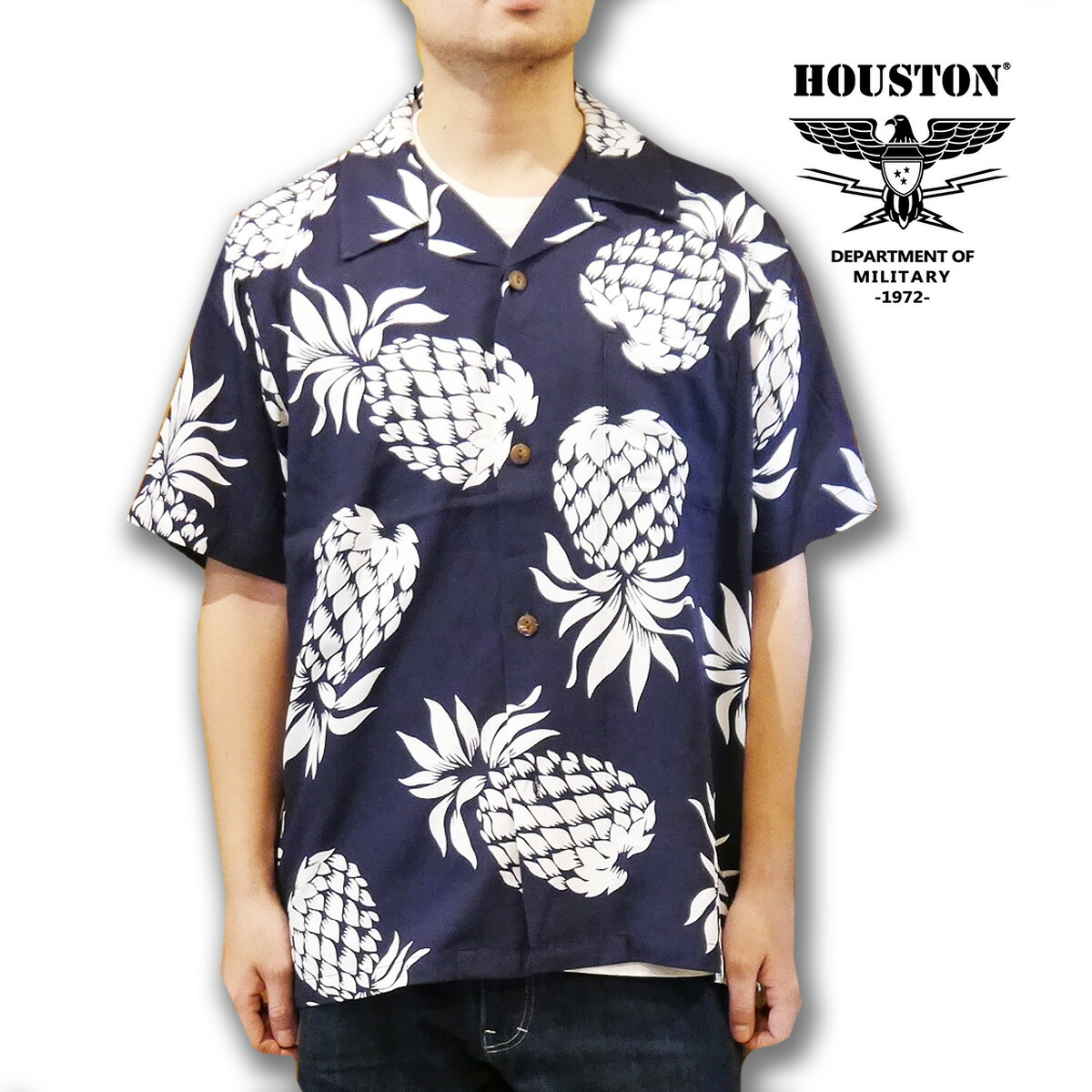 楽天市場】HOUSTON パイナップル柄 アロハシャツ メンズ レディース