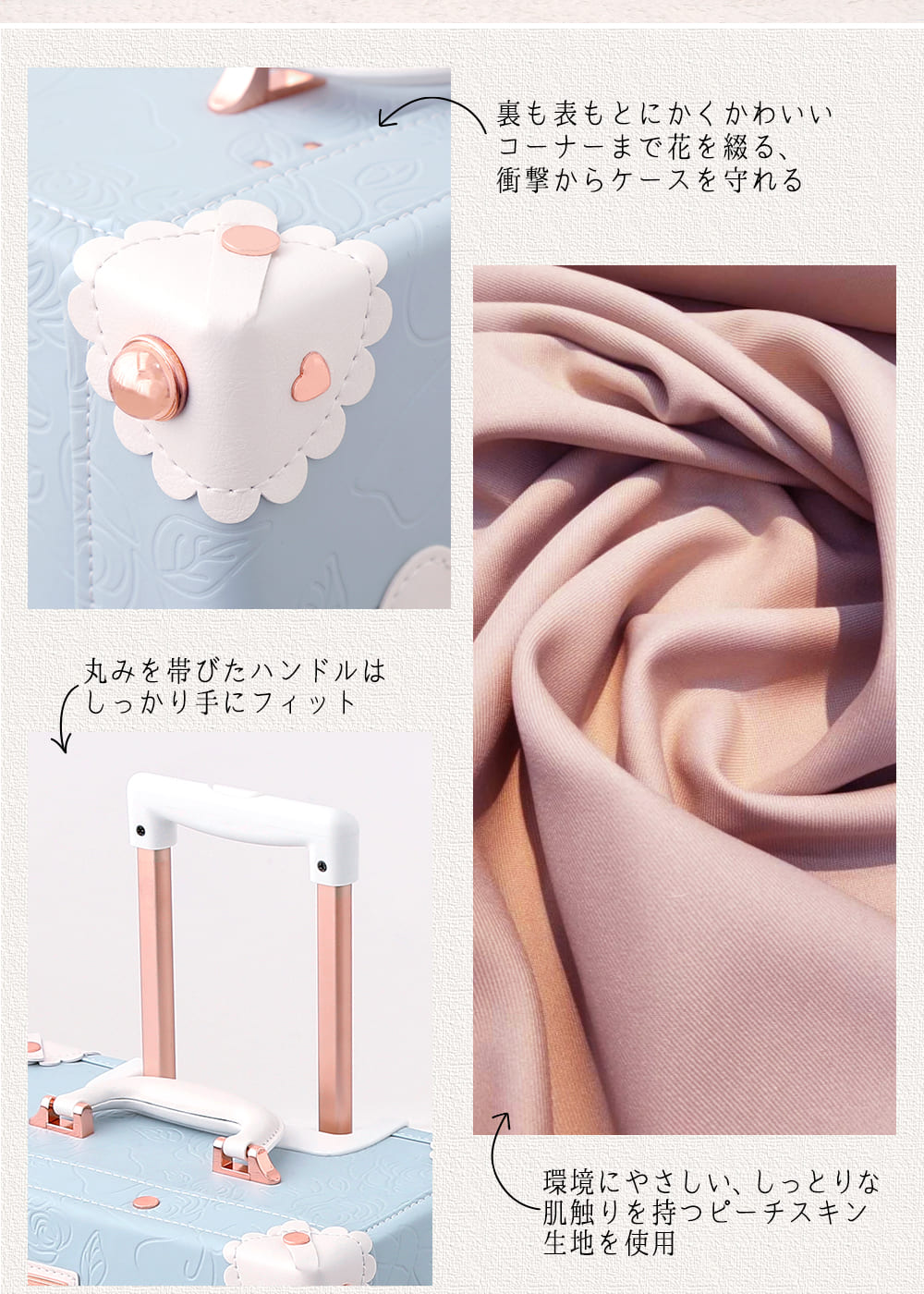 楽天市場】【uniwalker 】キャリーケース かわいい Lサイズ レトロ