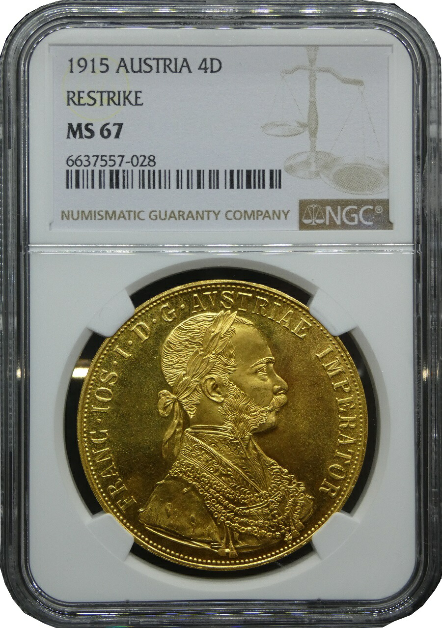 楽天市場】1915年 オーストリア フランツ ヨーゼフ1世 4ダカット金貨