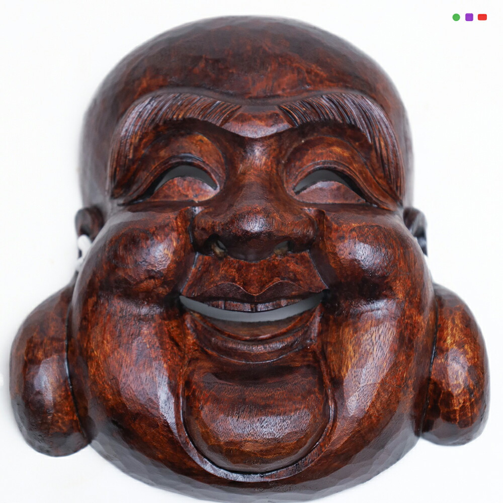 楽天市場】〜布袋さんのお面〜仕様：無垢 / 素材：楠 : 津山銘木有馬店