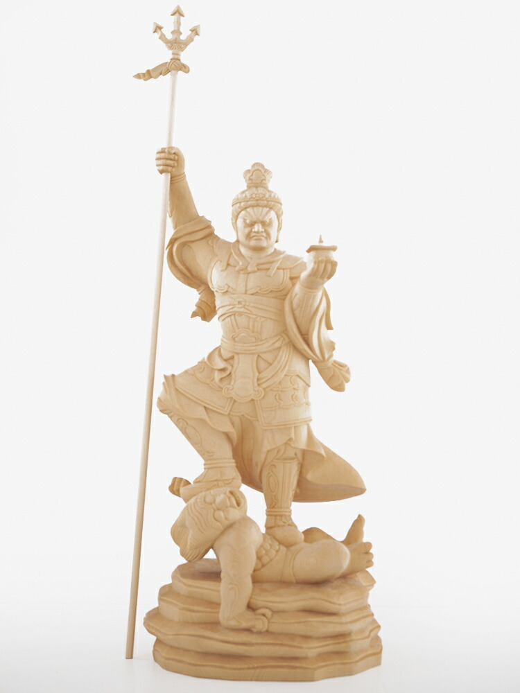 楽天市場】毘沙門天 木彫り 仏像 置物 『一刀彫 / 素材：桧』 : 津山