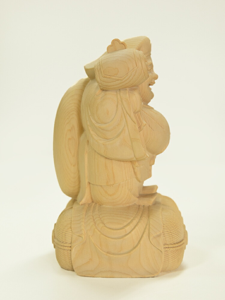 楽天市場】【総高20cm】大黒様 木彫り 置物 一刀彫 / 素材：桧（大黒天