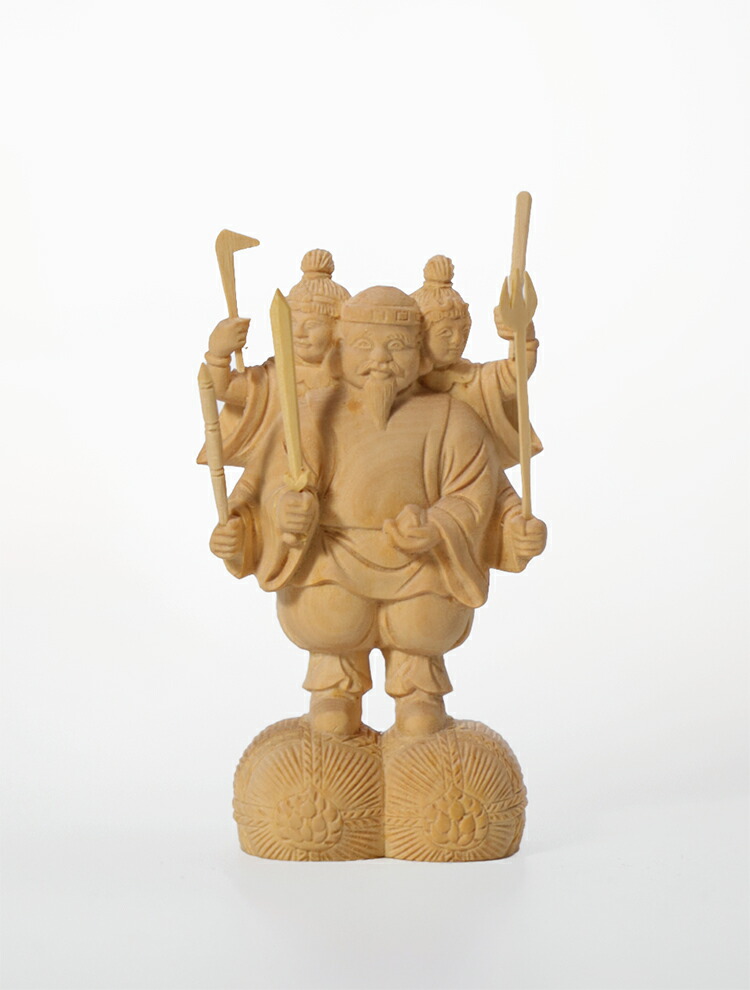 楽天市場】【総高7cm】三面大黒天 木彫り 仏像 置物 仕様：無垢 / 素材