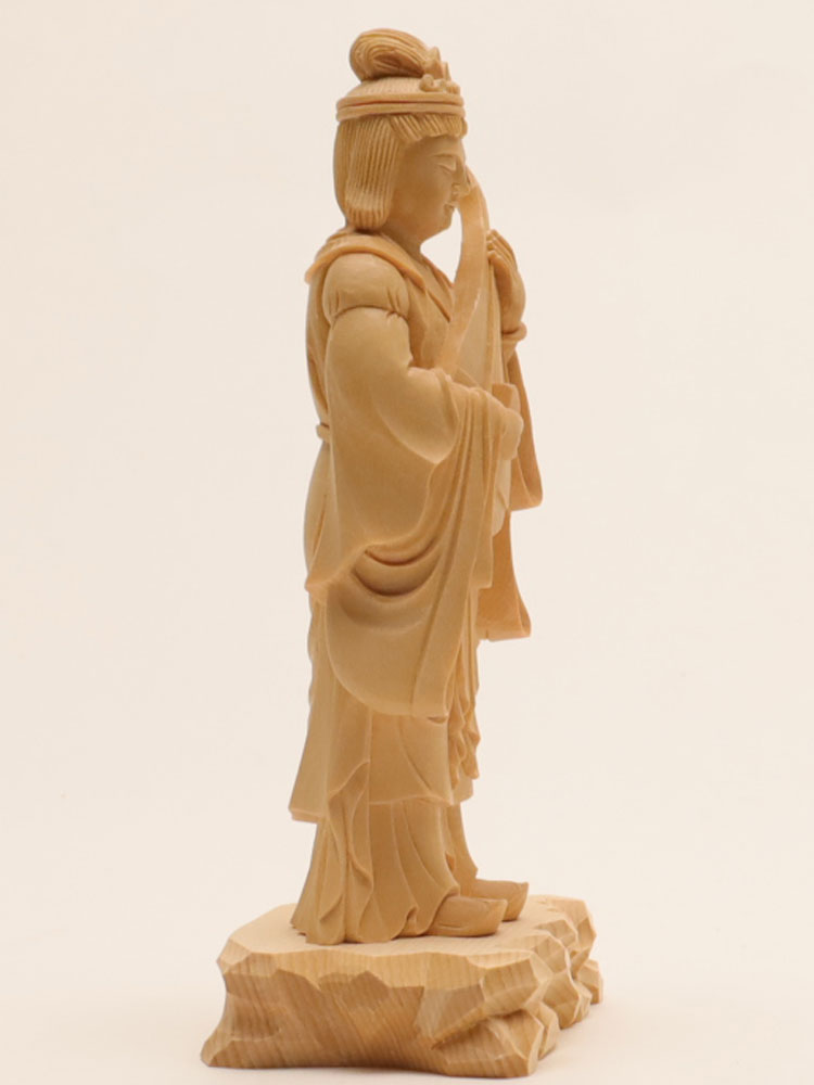 楽天市場】【総高20cm】弁財天 仏像 木彫り 置物 仕様：無垢 / 素材