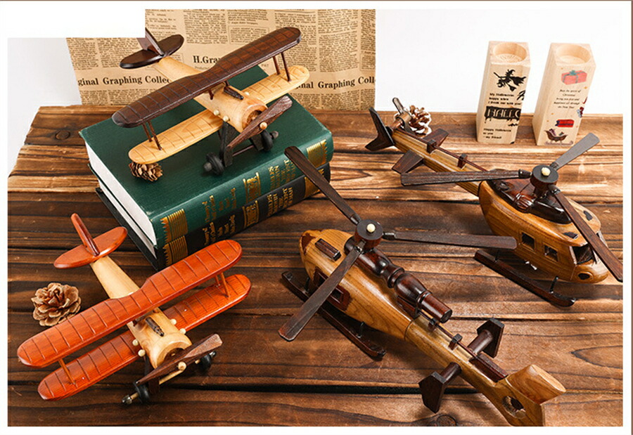 楽天市場】レトロ 木製 飛行機 部屋 木製 テーブル 置物 飛行機 装飾