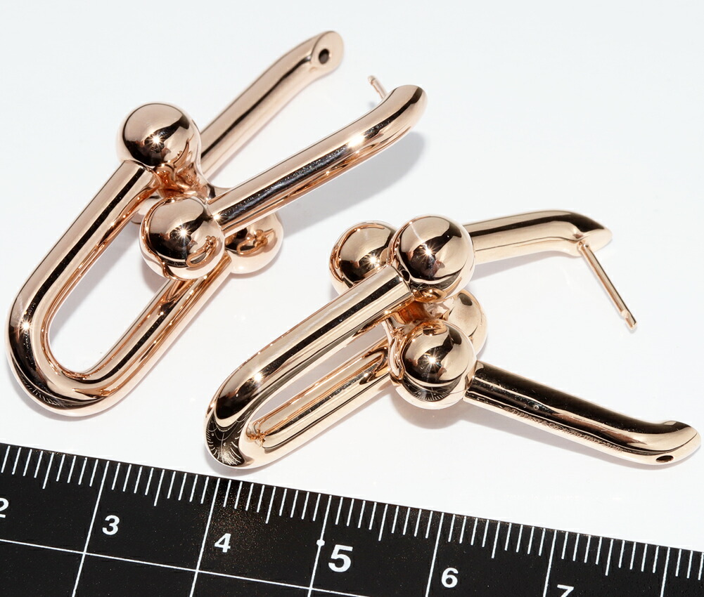 楽天市場】ティファニー ピアス K18PG ハードウェア エクストララージ