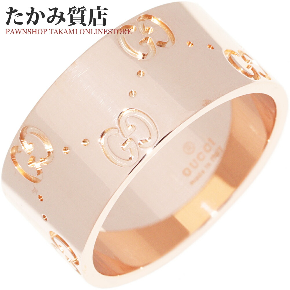 楽天市場】グッチ 指輪 K18PG アイコンリング 幅9ミリ #15(約14号