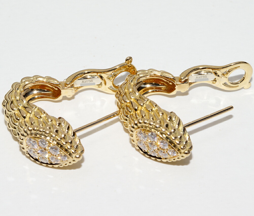 楽天市場】ブシュロン ピアス K18YG ダイヤ セルパンボエム ピアス