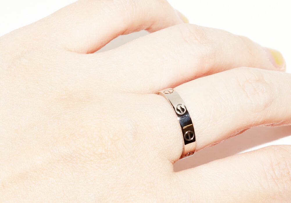 楽天市場】カルティエ 指輪 K18WG ラブリング スモールモデル ミニラブ