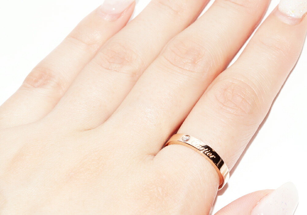 楽天市場】カルティエ 指輪 K18PG ダイヤ1P(0.03ct) Cドゥカルティエ