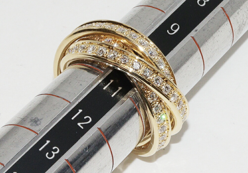 楽天市場】カルティエ 指輪 K18YG ダイヤ トリニティリング スリー