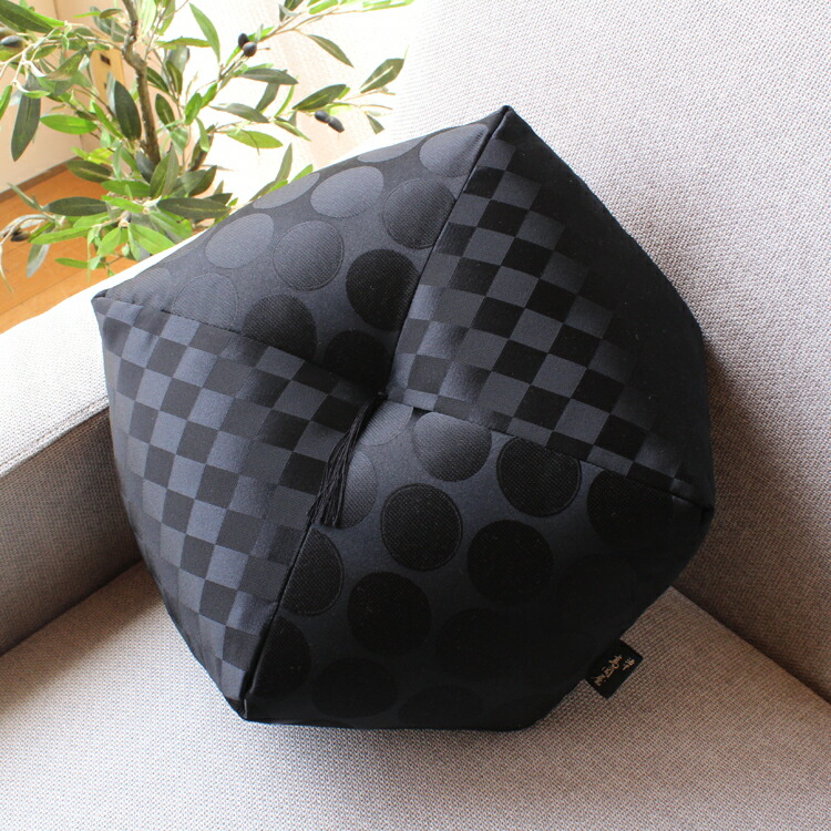 楽天市場】【くつろぎ時間に】おじゃみ座布団 ブラックサテン 洛中高岡