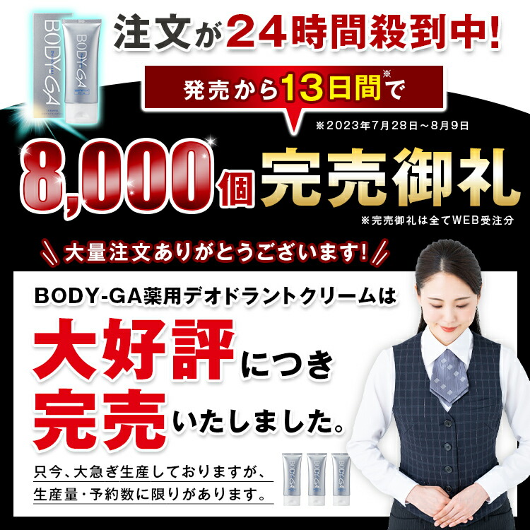 楽天市場】【公式】BODY-GA 薬用デオドラントクリーム 制汗剤 わきが