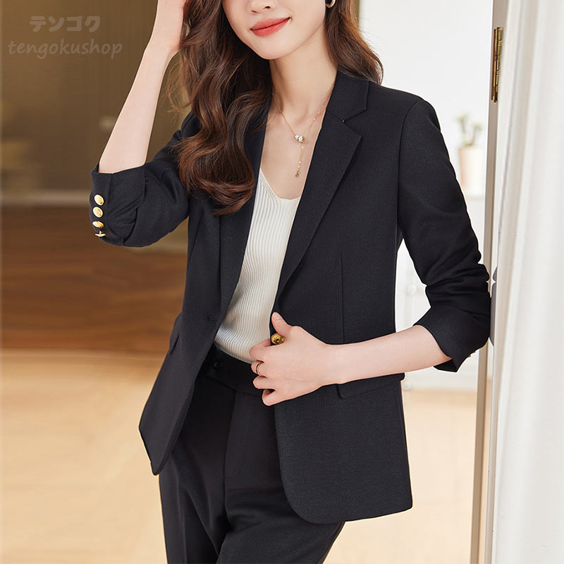 楽天市場】全4色 スーツ レディース パンツスーツ ブラウン オレンシ