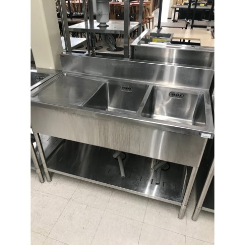 楽天市場】【中古】二槽シンク 左水切り付き BGあり マルゼン 幅1200