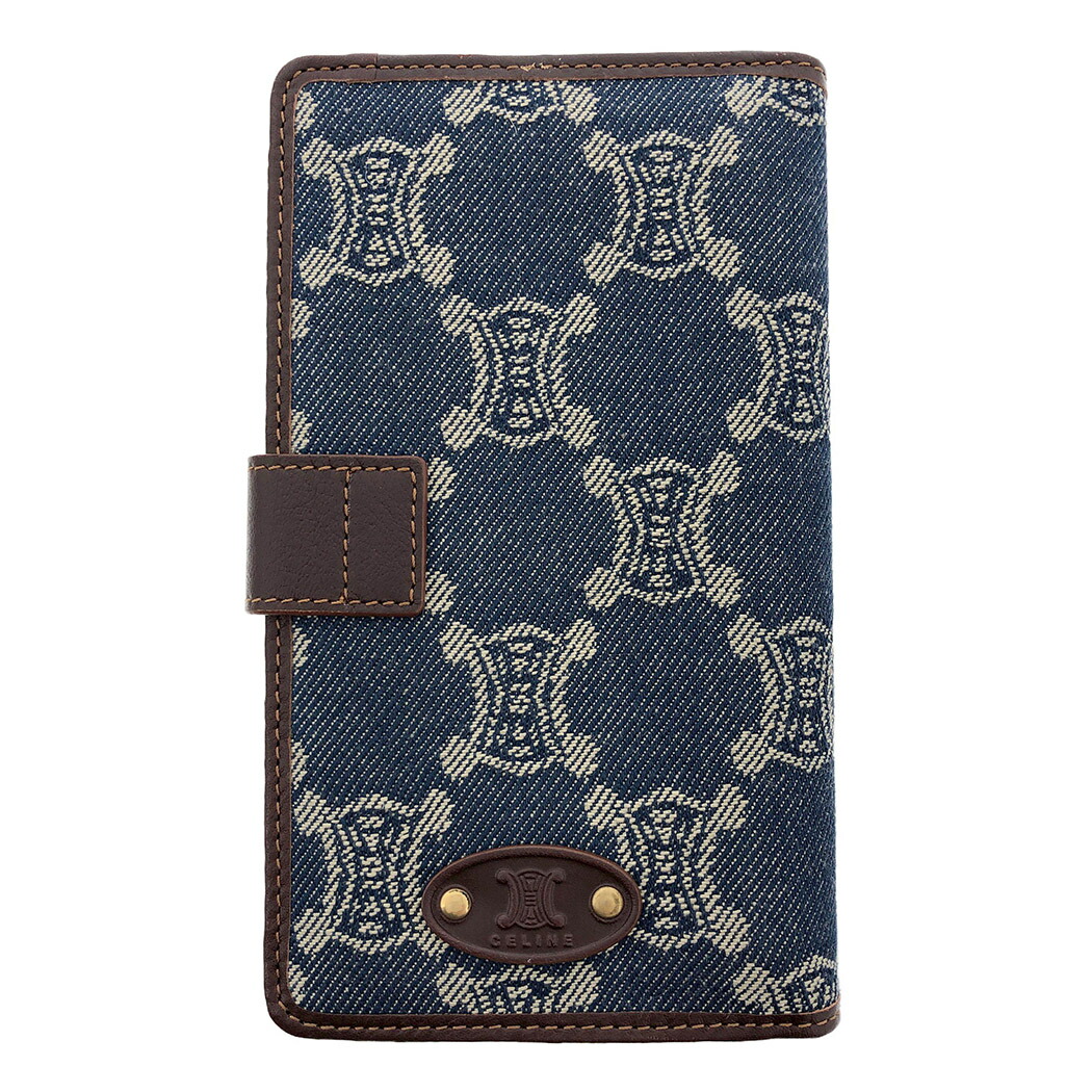 楽天市場】セリーヌ☆トリオンフ デニム×レザー 二つ折り財布