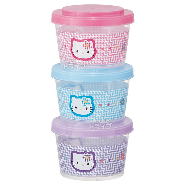 楽天市場】ハローキティ カオハナ 薄肉保存容器 3個入 SIJ3 711503 置