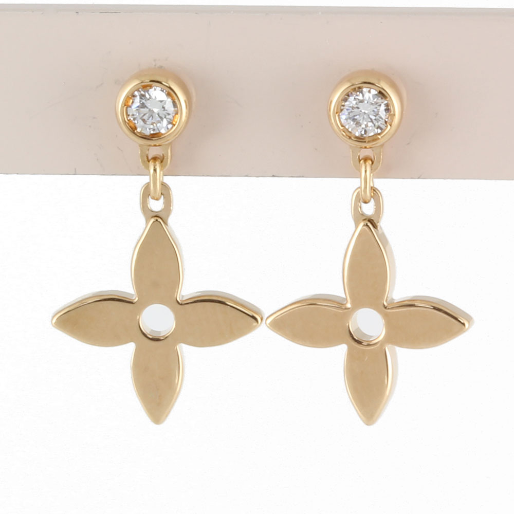 楽天市場】ルイヴィトン LOUIS VUITTON 両耳 ピアス 18金 ダイヤモンド