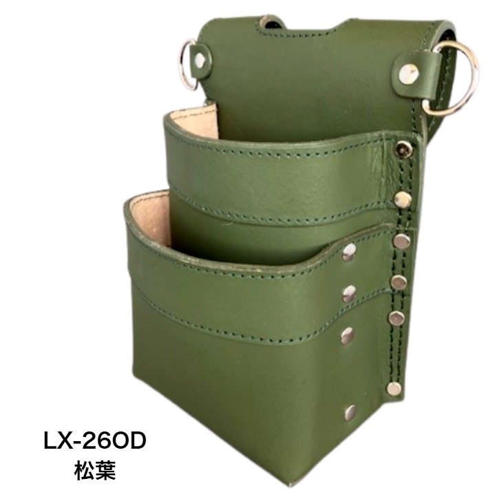 楽天市場】1枚の革で創った腰袋 鳶壱 LX-26 牛床革製小型腰袋2段式