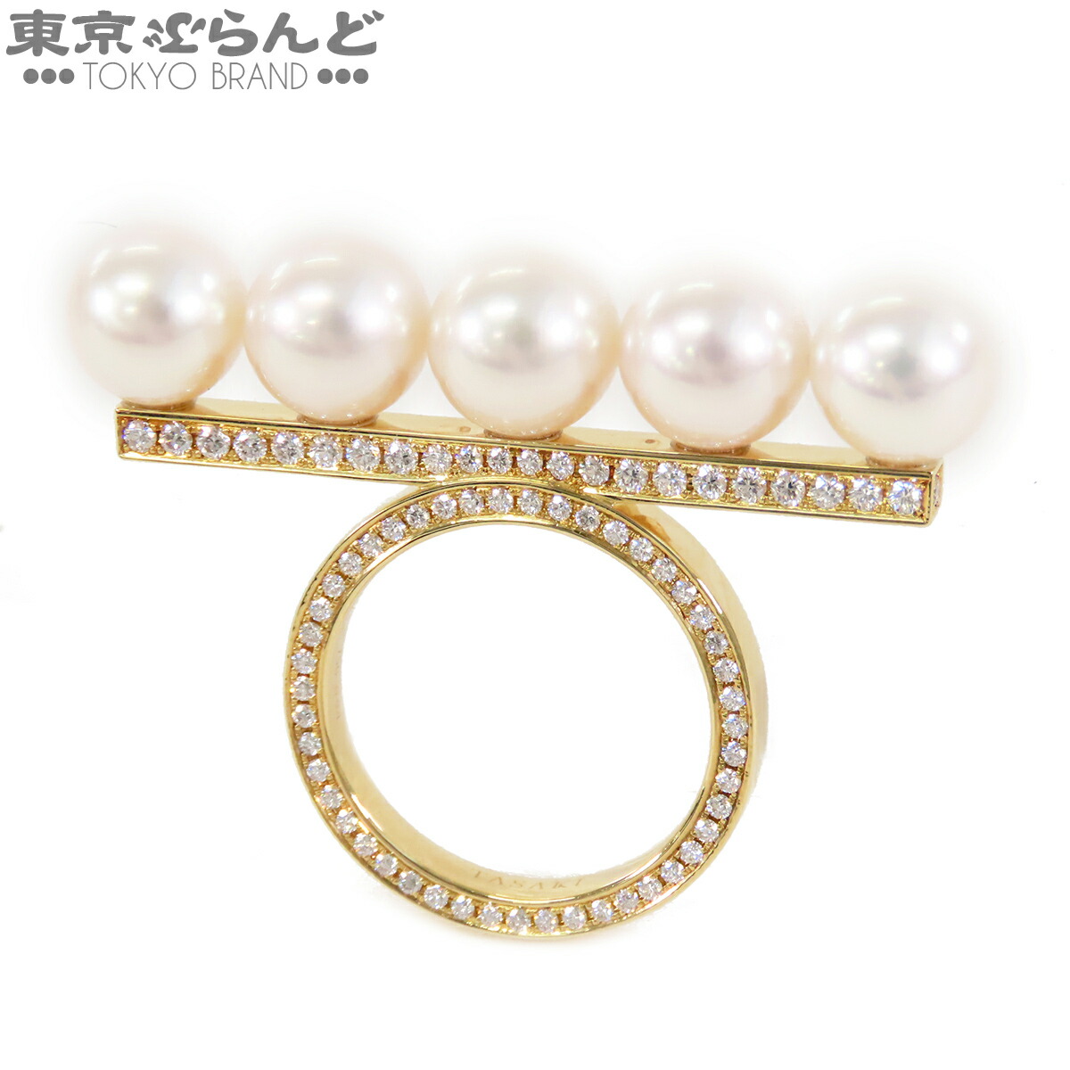 楽天市場】タサキ TASAKI バランス エラ ブラック リング K18YG パール