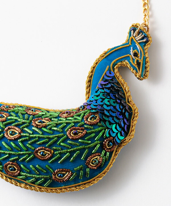 楽天市場】インド ザリ刺繍キーホルダー クジャク ピーコック 孔雀 鳥