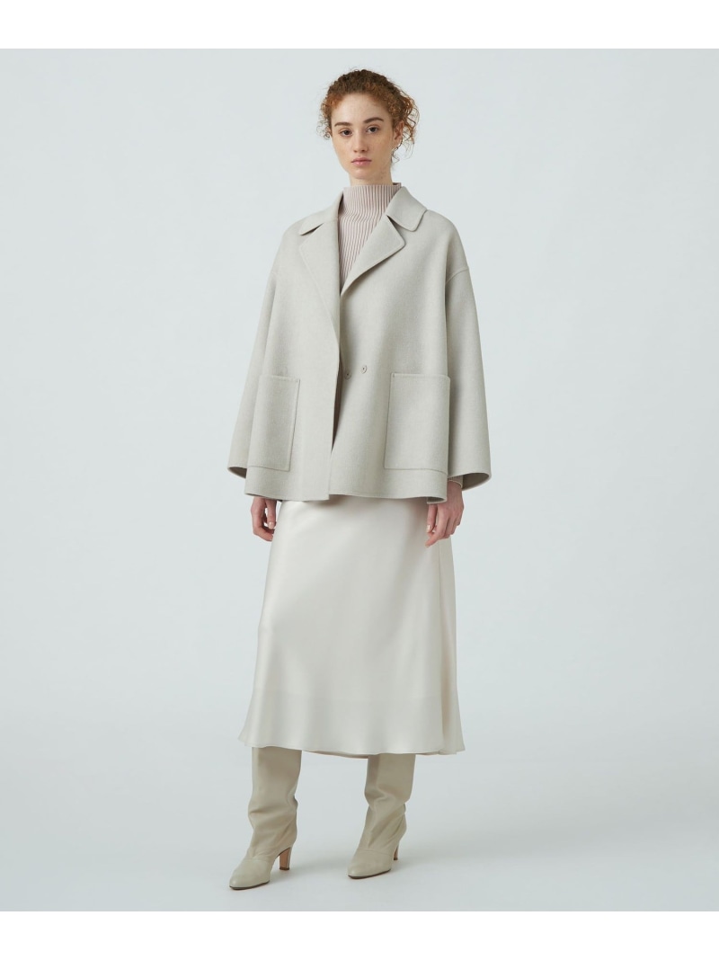 楽天市場】プレミアムウールリバー オープンカラーショートコート