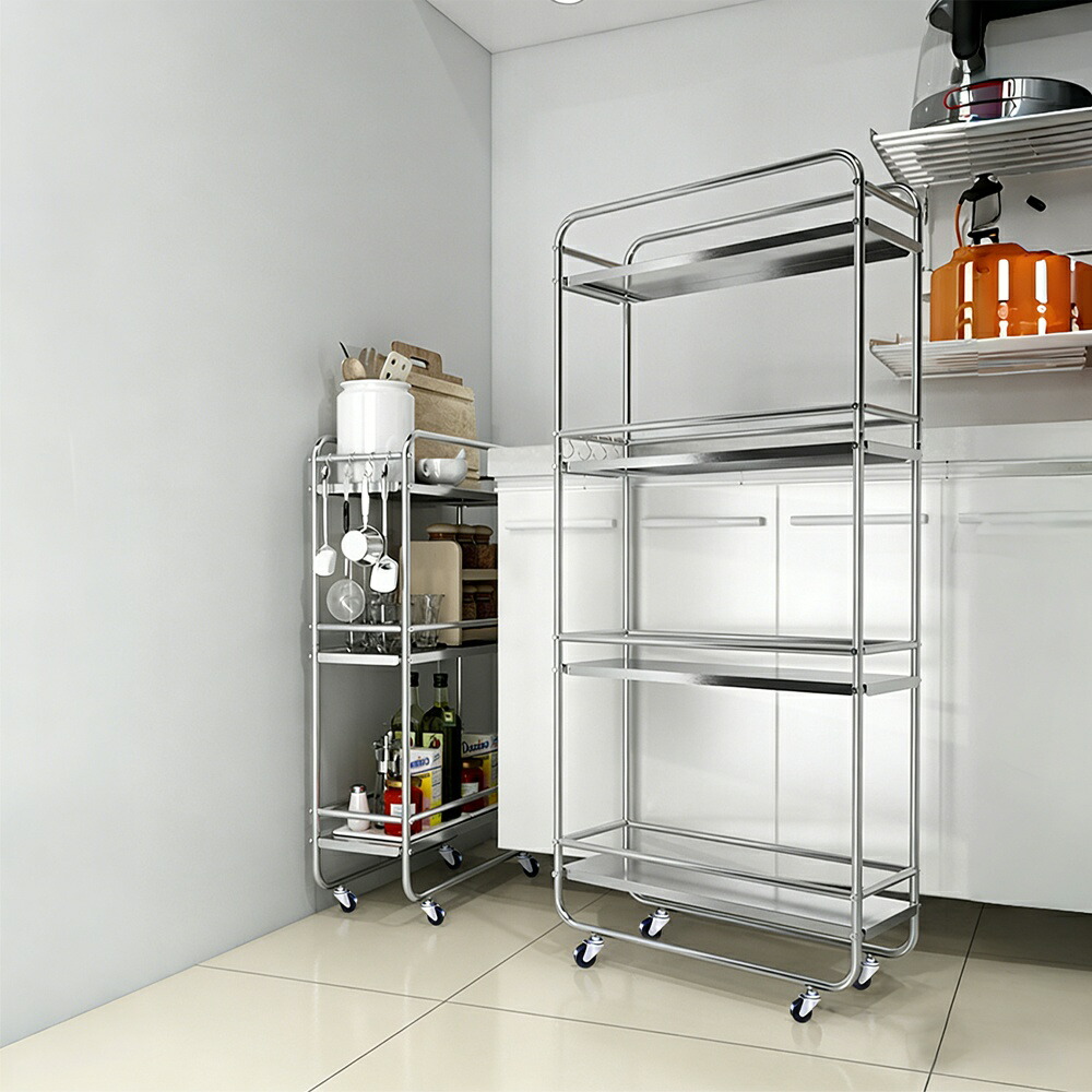 楽天市場】キッチンワゴン キャスター付きワゴン 3段 収納ラック