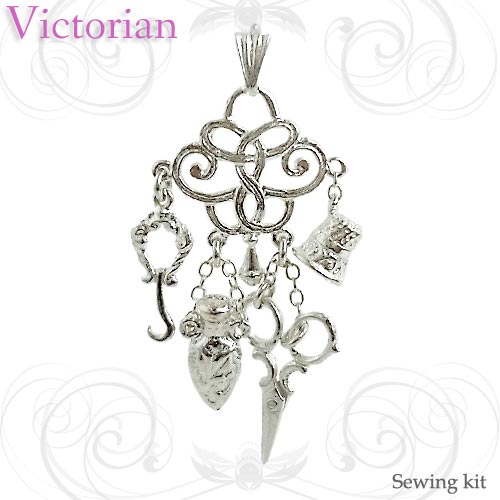 楽天市場】シルバー チャーム ヴィクトリアンデザイン ソーイング