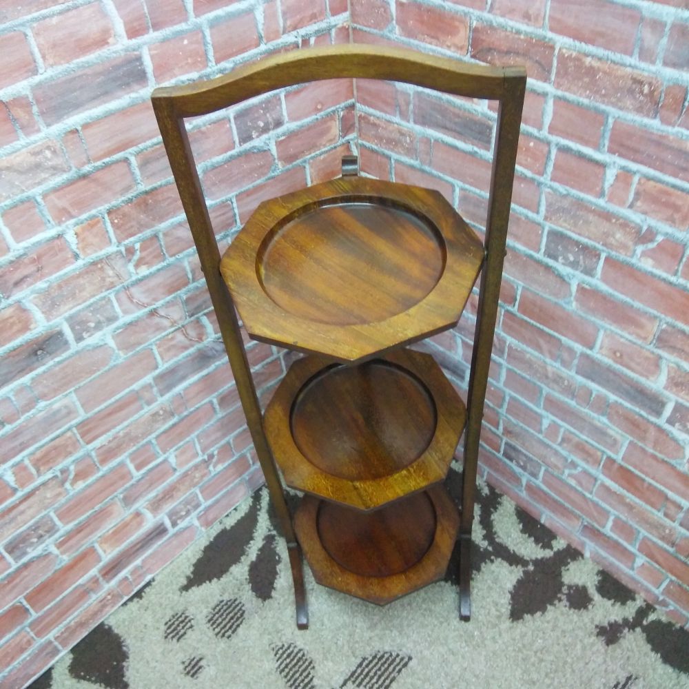 楽天市場】アンティーク 家具 木製 ケーキスタンド スリーティアーズ