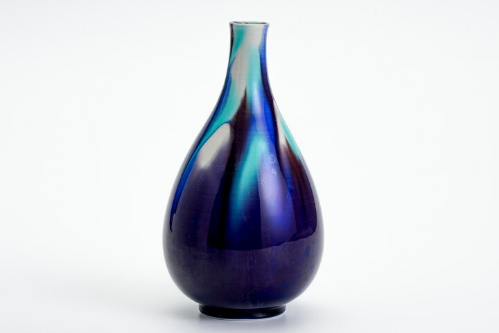 楽天市場】九谷焼 ＜限定品蔵出し＞碧明耀彩 壺(一輪生)/人間国宝 三代