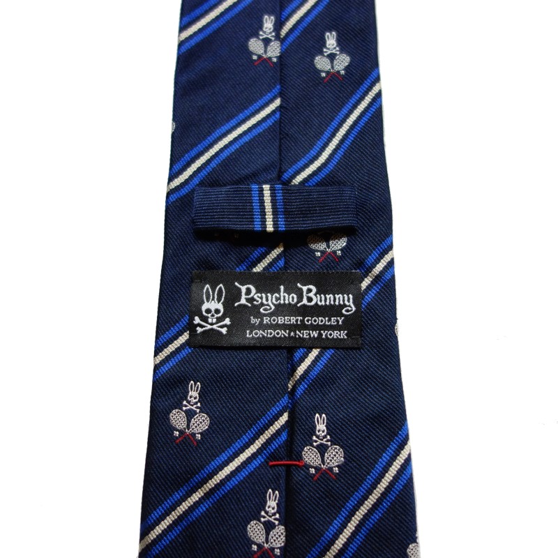 楽天市場】Psycho Bunny ラケット総柄ストライプネクタイ サイコバニー