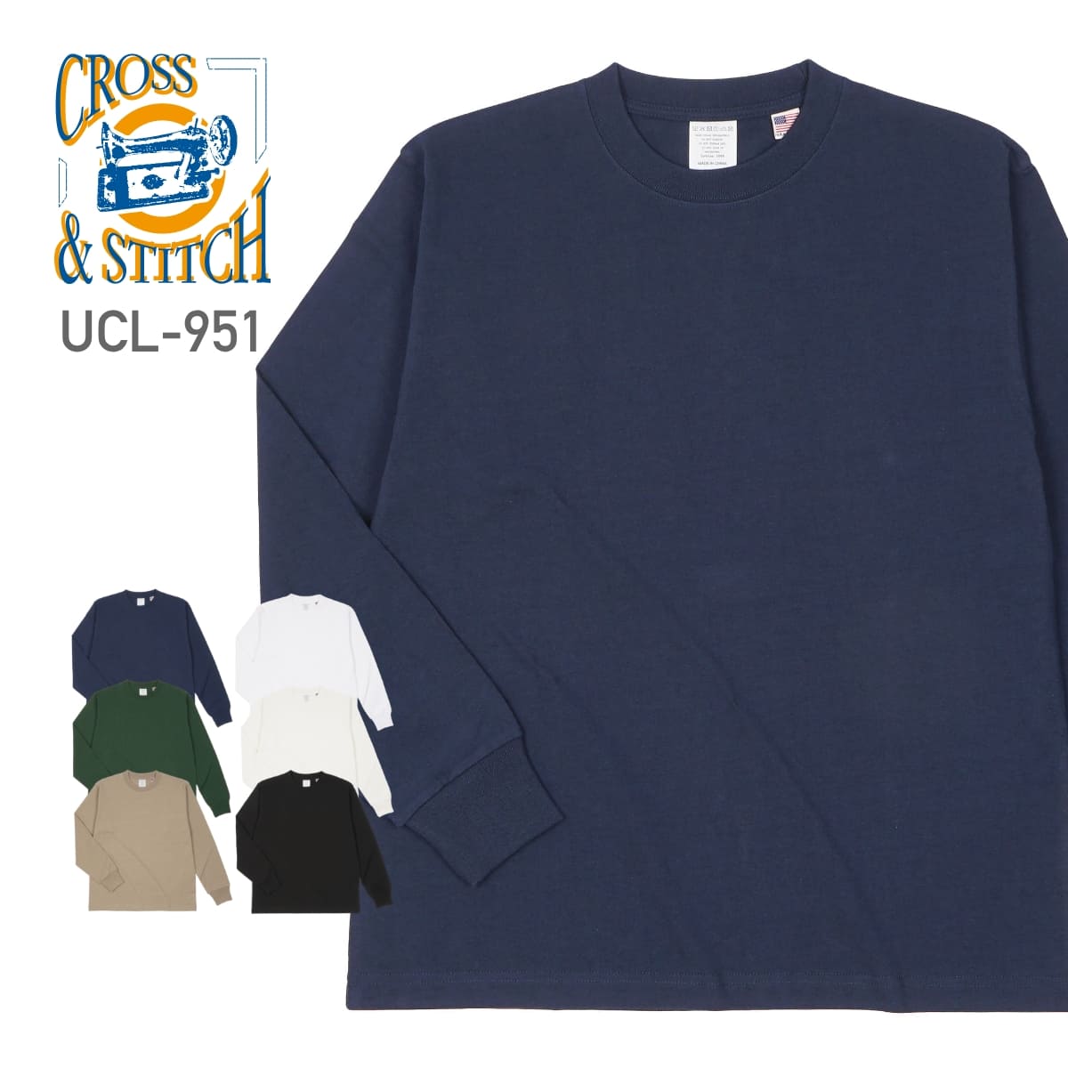 楽天市場】Tシャツ メンズ 長袖 無地 CROSS STITCH クロススティッチ