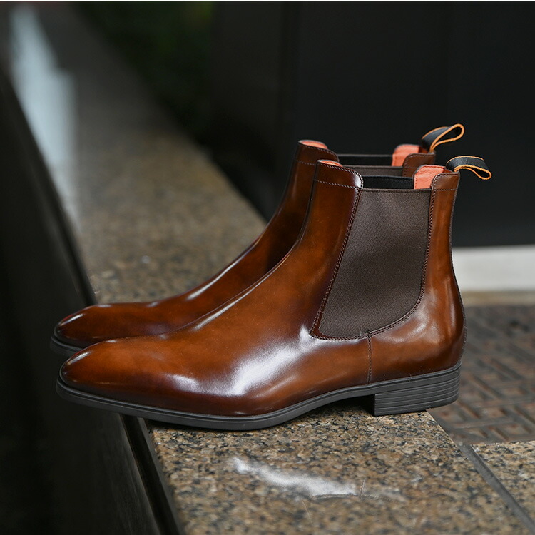 Santoni ダークブラウン サイドゴアブーツ uk9 サントーニ ダーク