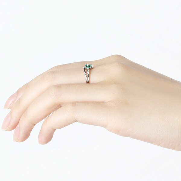 楽天市場】K10ホワイトゴールドエメラルドリング : ジュエリーツツミ