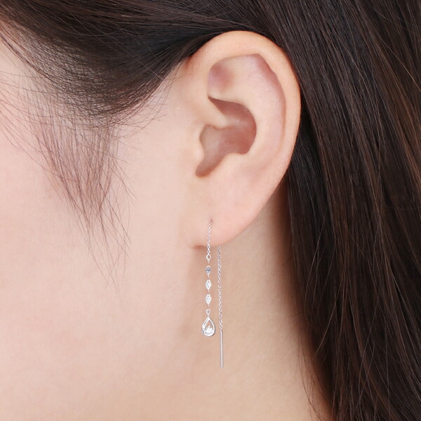 楽天市場】K18ホワイトゴールドダイヤモンドピアス : ジュエリーツツミ