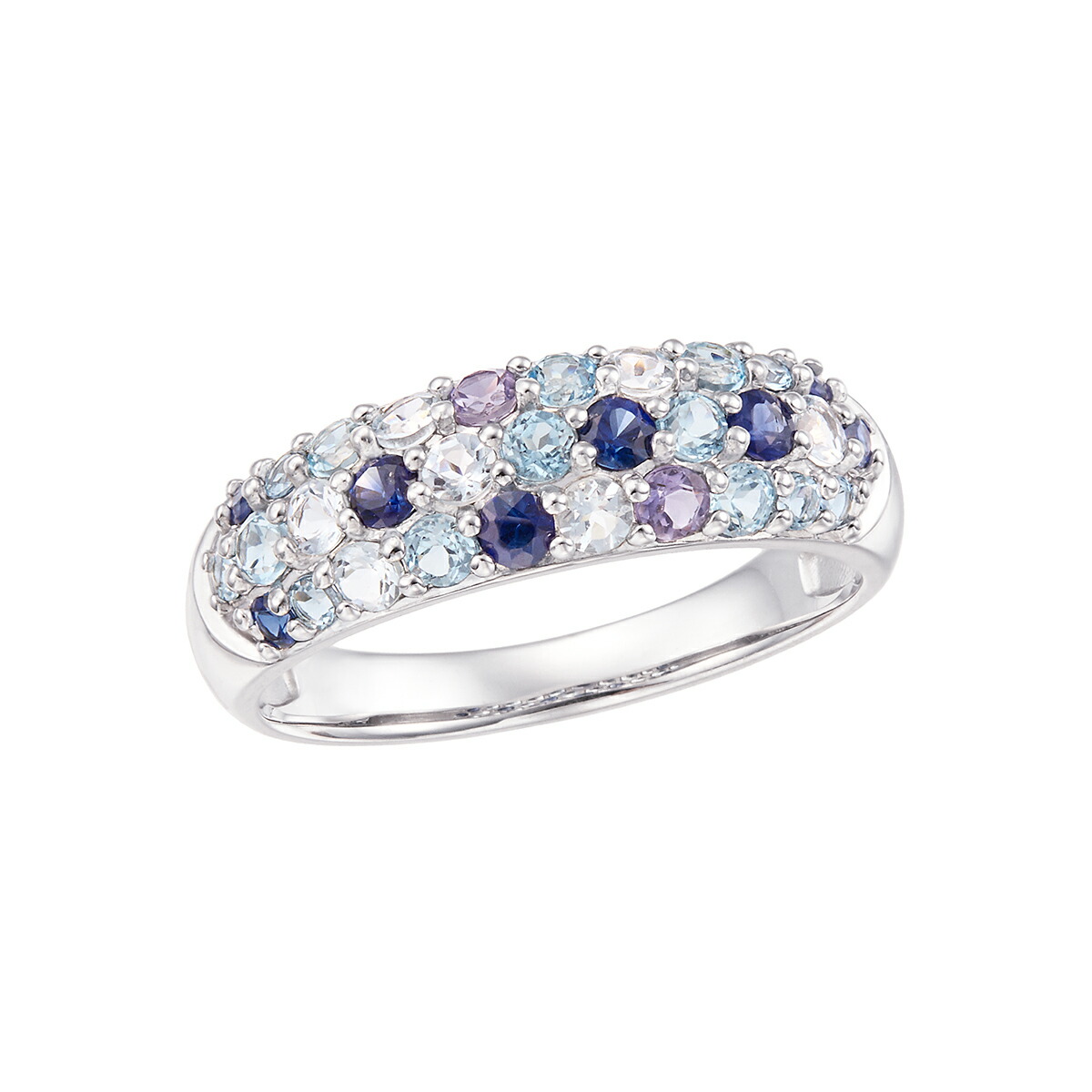 楽天市場】K10ホワイトゴールドマルチストーンリング : ジュエリーツツミ