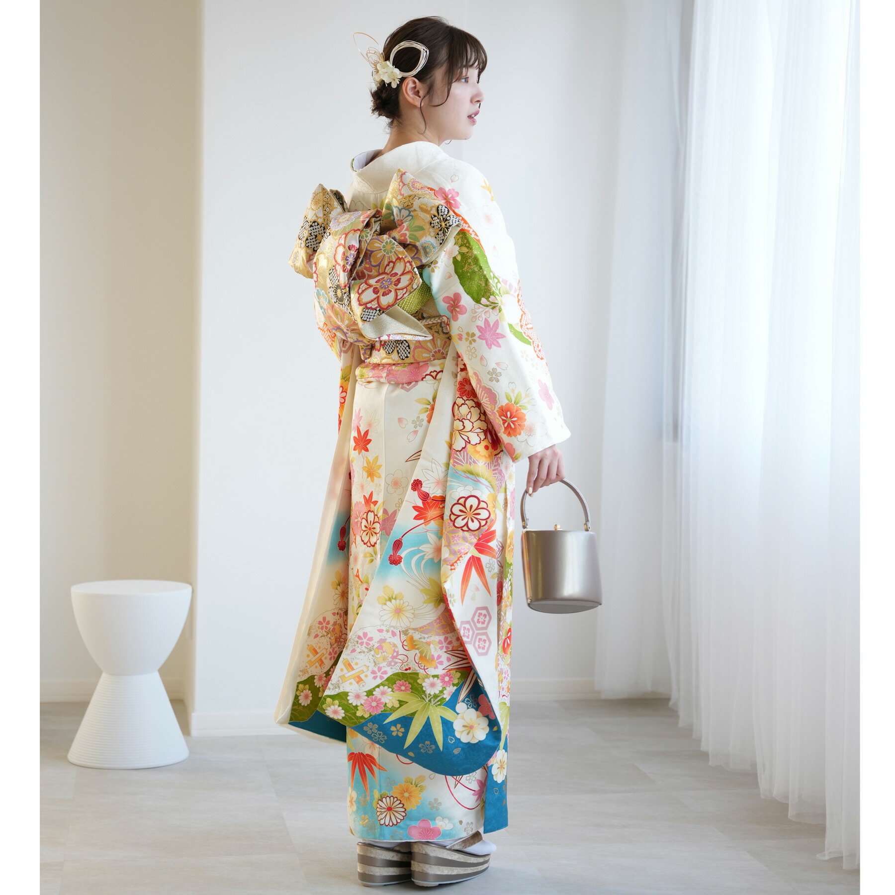 楽天市場】【レンタル】【振袖 正絹着物+正絹袋帯 21点セット 絵羽 白