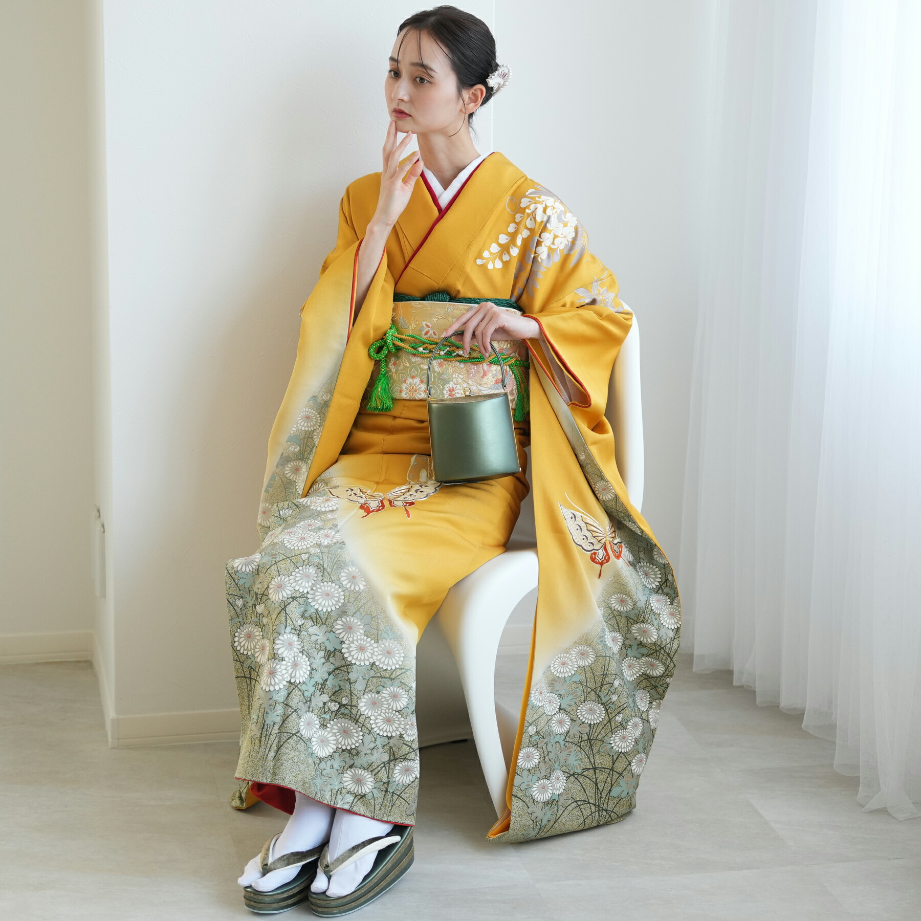 楽天市場】【レンタル】【振袖 正絹着物+正絹袋帯 21点セット 絵羽