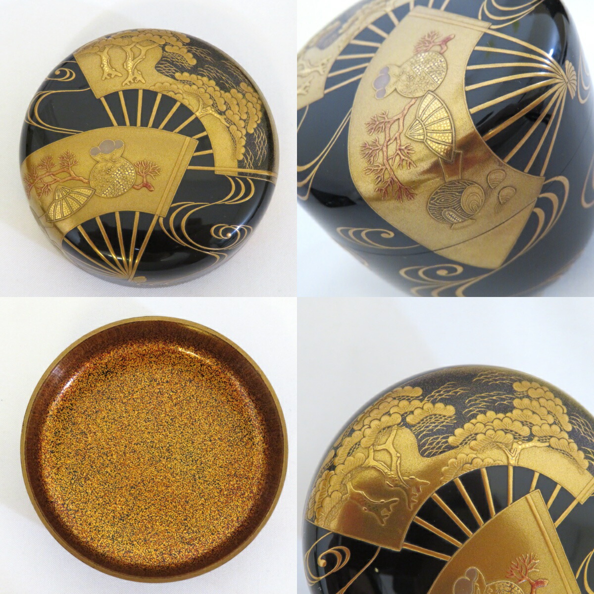 楽天市場】【高級茶道具】平安蒔絵師 六代 一瓢斎作 扇面蒔絵 大棗 内