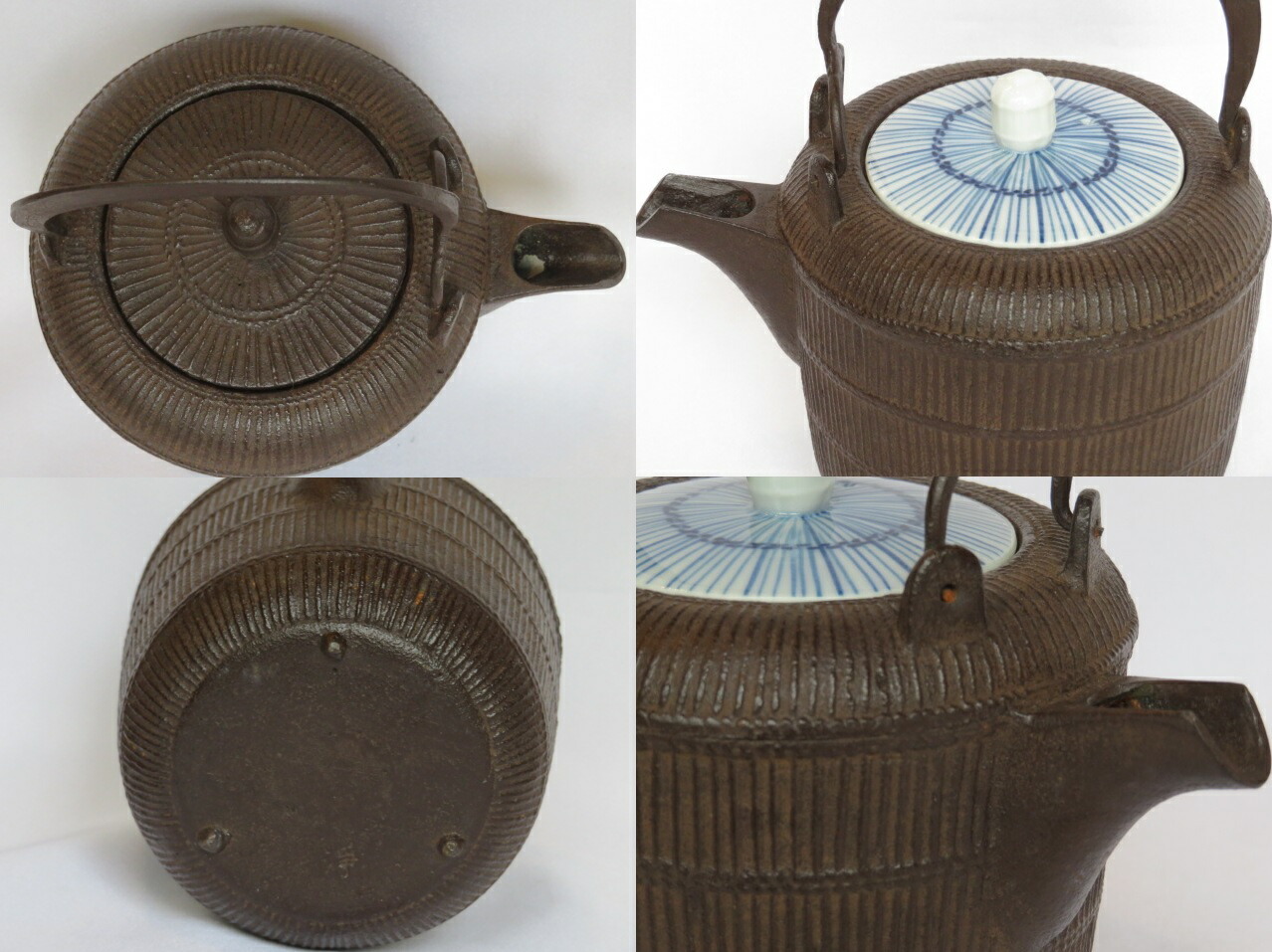 楽天市場】（六月 特売品）山形県 佐藤浄清作 俵形銚子 染付替蓋付USED