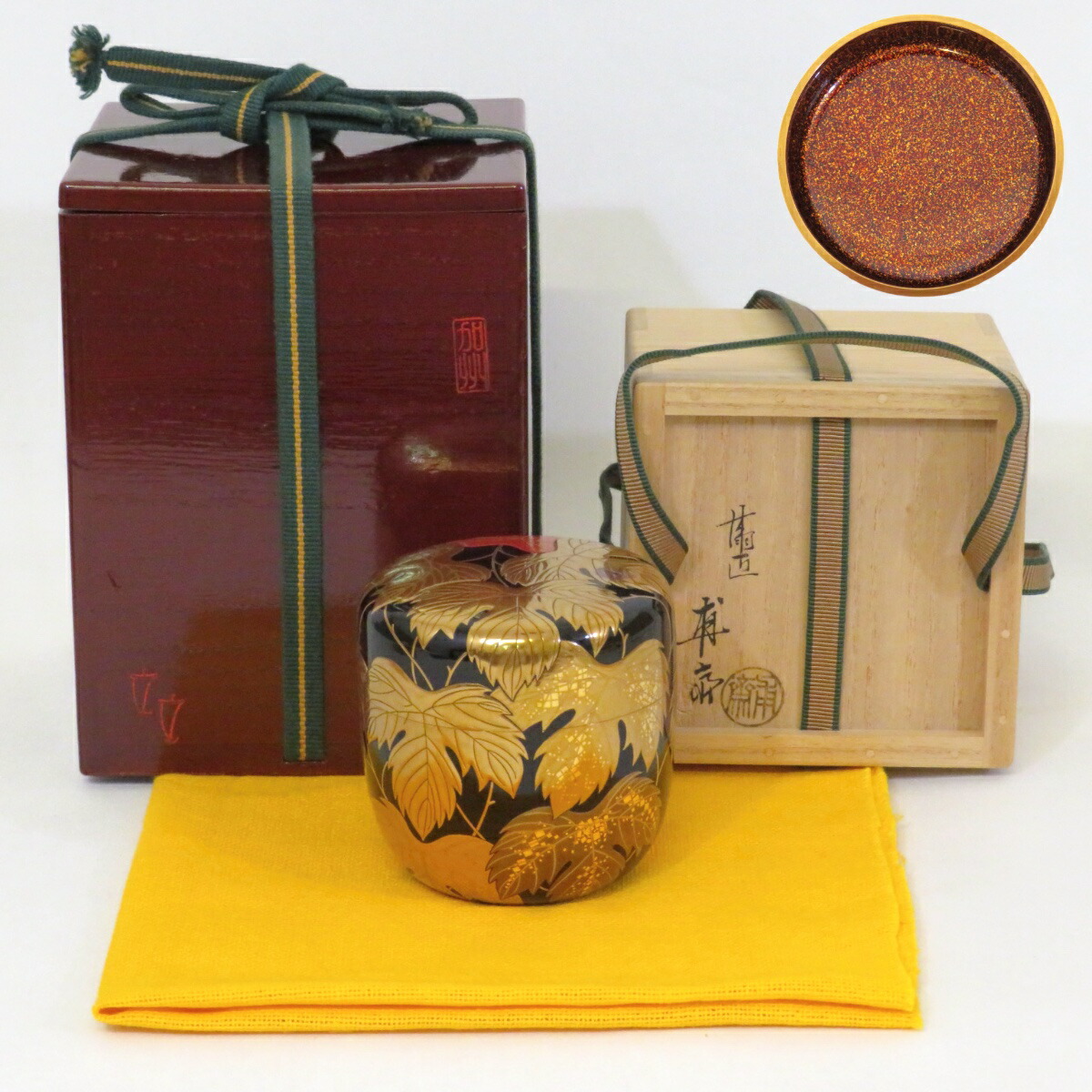 楽天市場】【季節の茶道具】漆匠二代 山下甫斎作 蔦蒔絵 大棗 内梨地