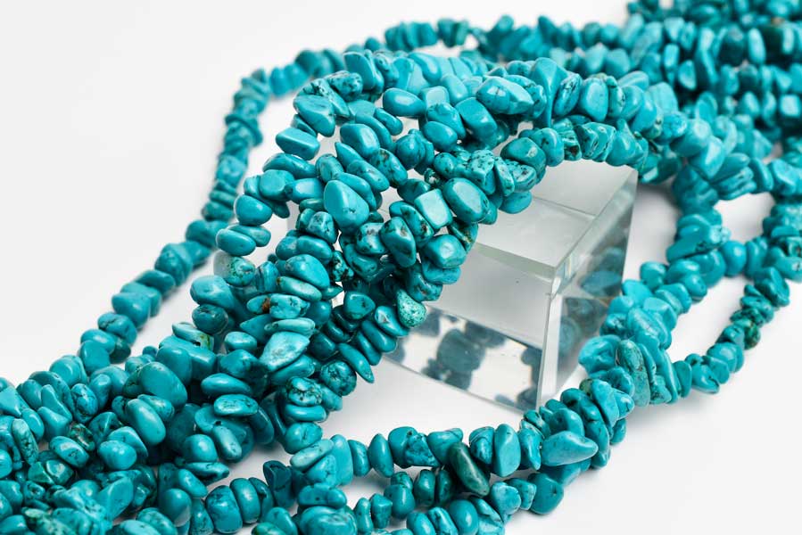 楽天市場】ターコイズ【さざれ連：約90cm 天然カラー】激安卸価格で